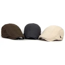 Beret Flat Cap Men Baker Peak Vintage Linen Cotton Linen Hat Golf Cap Beret Flat Cap