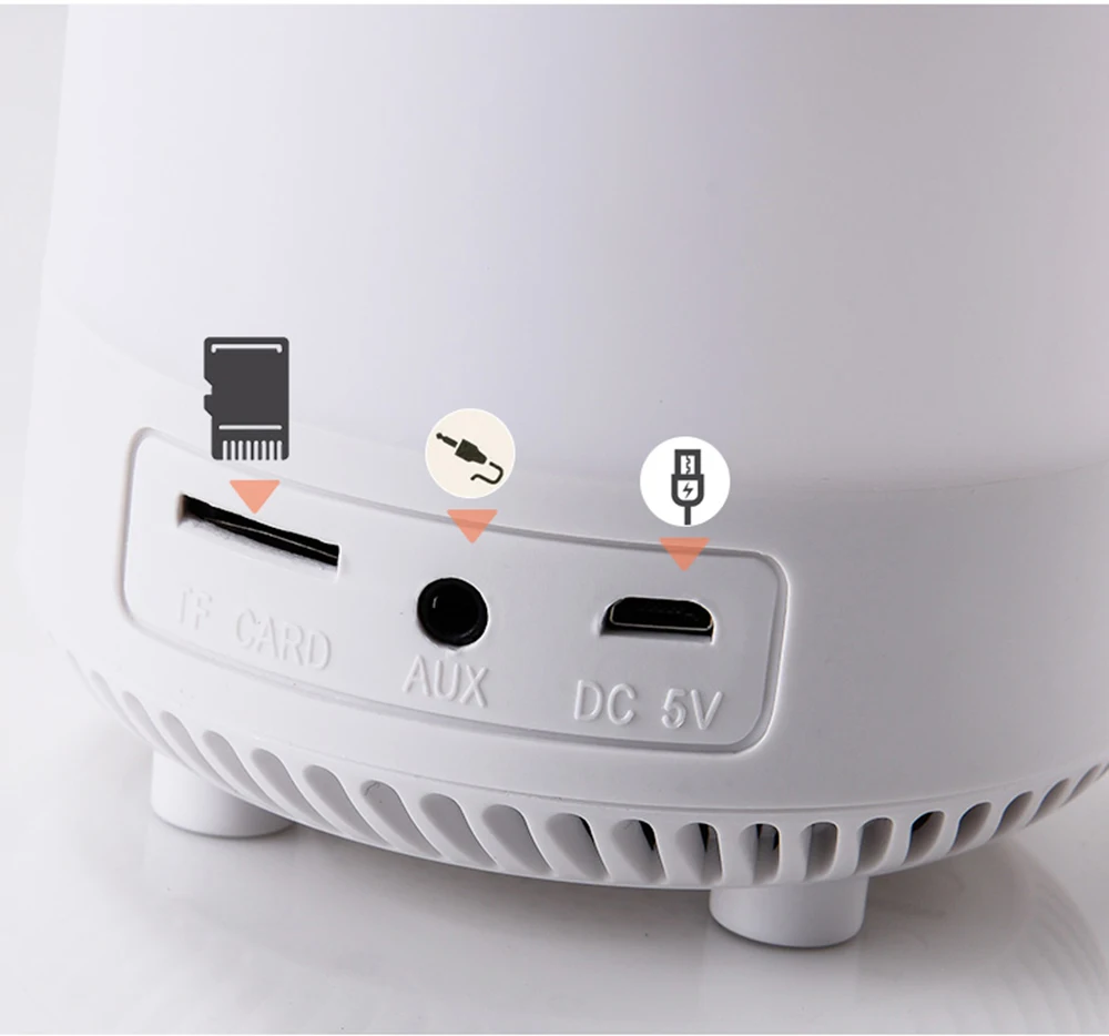 Candeeiro de Mesa Lâmpada de Cabeceira Speaker sem Fio Luz da Noite Recarregável Colorido Levou Quarto Lâmpada Bluetooth Pode Definir um Alarme 6 Luzes noturnas