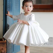 Милые Детские платья для девочек на день рождения, платье принцессы с длинными рукавами для девочек, платье для крещения для девочек от 12 месяцев до 12 лет