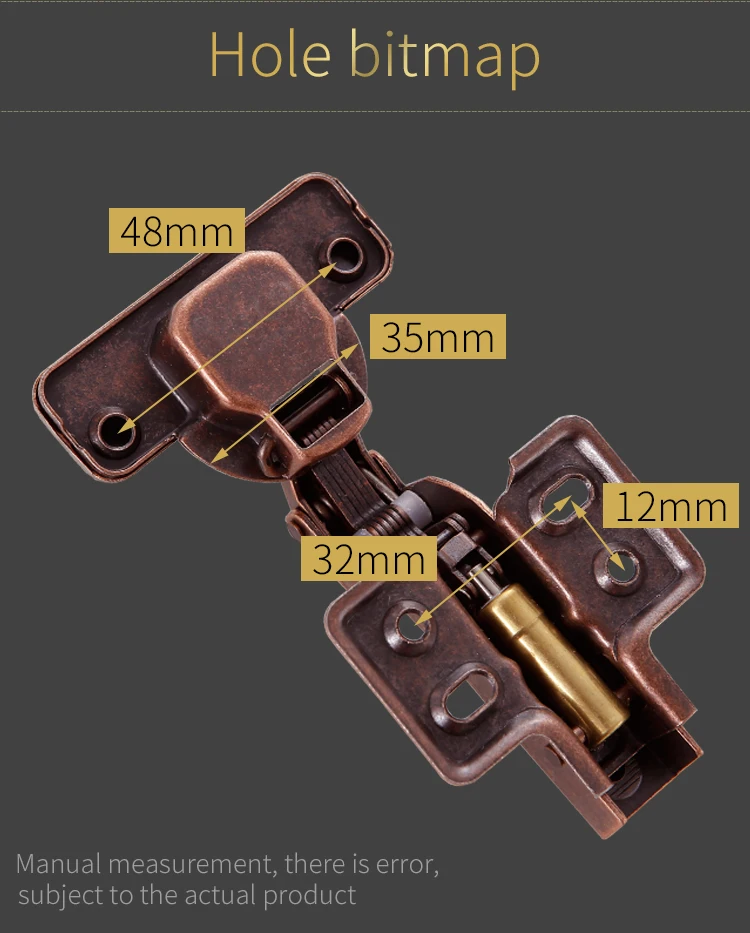 Для мягкого закрытия дверцы шарнир шкаф Бронзовый шарнир скрытый, гидравлический бронза петли для мебельных дверей