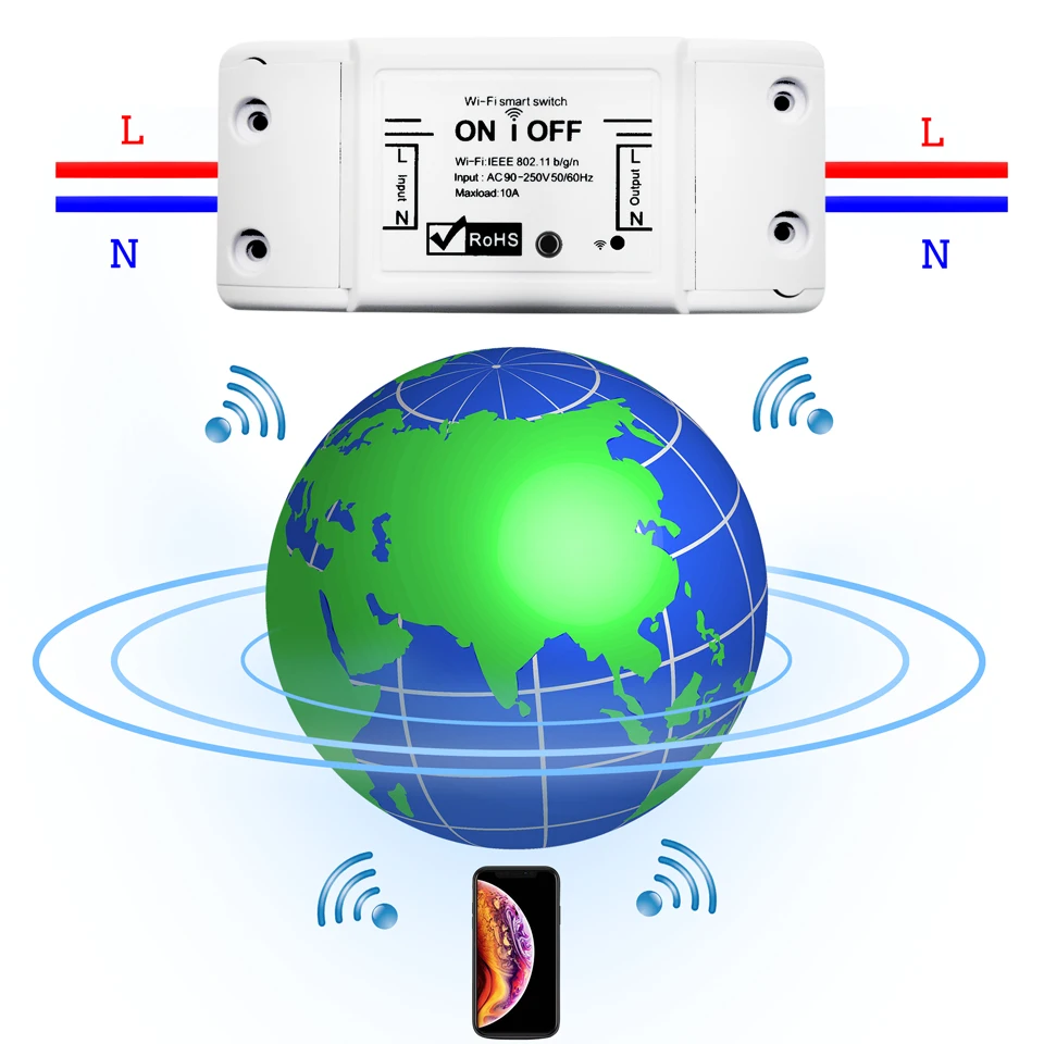 DIY умный wifi переключатель AC 10A беспроводной пульт дистанционного управления wifi Электрический переключатель работы Alexa Echo Google Home IFTTT