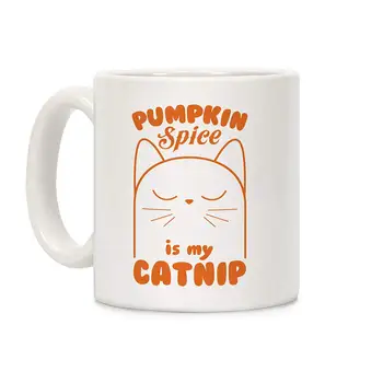 

Pumpkin Spice Catnip White 11 Ounce Ceramic Coffee Mug