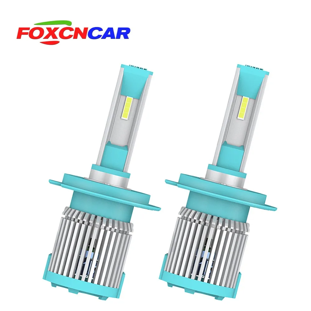 

Foxcncar 2 Pcs Car Headlight H7 LED H4 H1 H3 H8 H11 1860 chip 72W 8000LM Auto Headlamp 6500K Light Bulb IP67 9006 9005 HB3 HB4