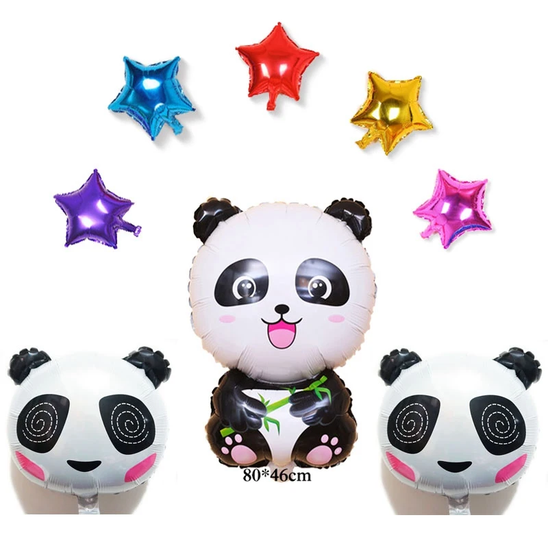 8pcs Set panda 8 шт./компл. воздушный шар с пандой новые милые панды фольги воздушные шары для детей игрушки с 18 дюймов голова панды для дня рождения воздушные шары - Цвет: 8pcs Set panda