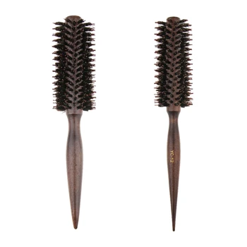 

2Pcs Round Hair Brush Wooden Detangling Hairbrush Comb for Men Women Kids - Adding Volume and Shine