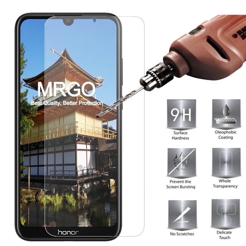 

MRGO Tempered Glass For Huawei Honor 8A Screen Protector 9H 2.5D Phone On Protective Glass For Huawei Honor 8A Glass
