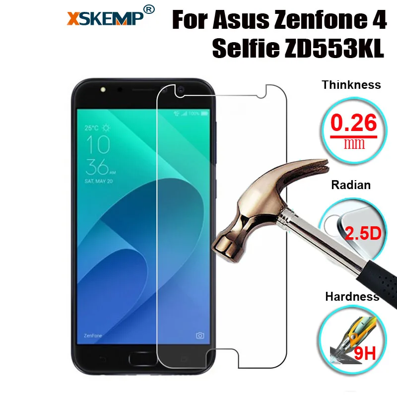 XSKEMP Ультра прозрачная защита экрана закаленное стекло для Asus Zenfone 4 Selfie ZD553KL 9H
