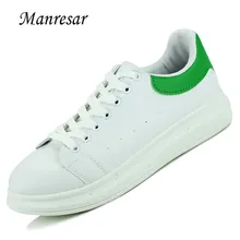 Manresar Classic Men Casual Zapatos Con Cordones de Zapatos de Cuero de 2016 Nueva Primavera Unisex Zapatos Planos Zapatos de Mujer Más Tamaño 35-44