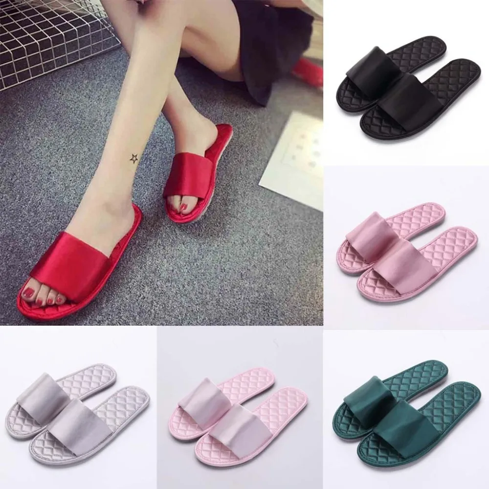 Home Slippers Women's Satin Silk Silk Flip Shoe Women Slides Fashion ...