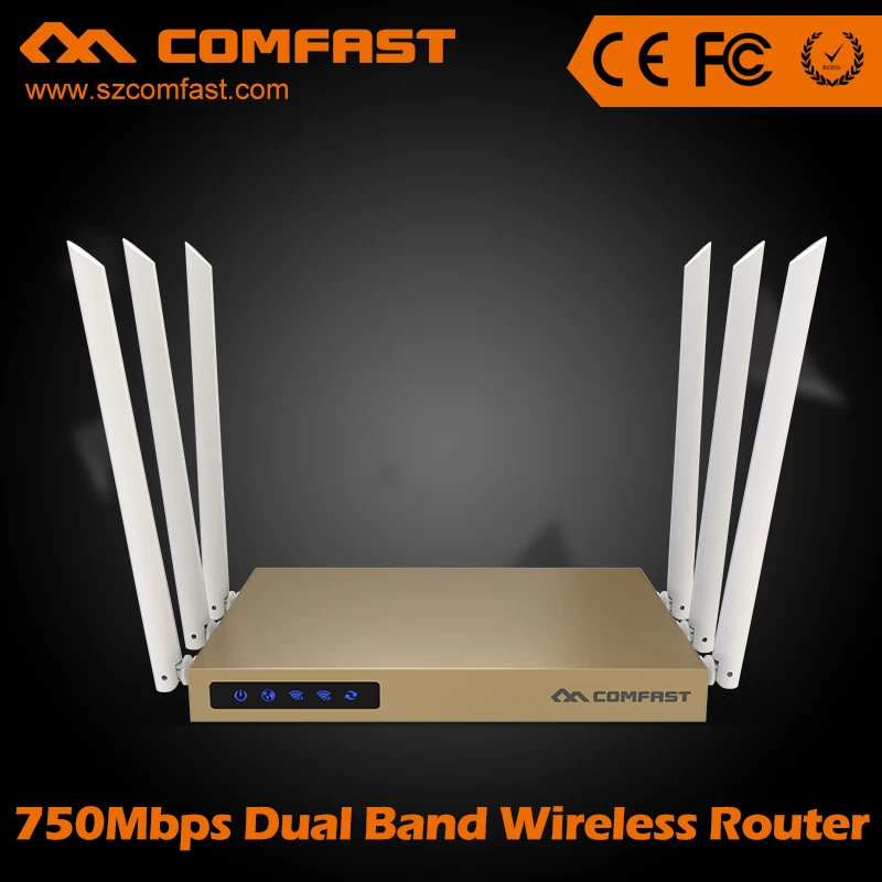 

COMFAST CF-WR635AC 750Mbps 5.8Ghz dual band wireless wifi router 6*6dBI antennas signal booster 802.11 ac wi-fi signal amplifier