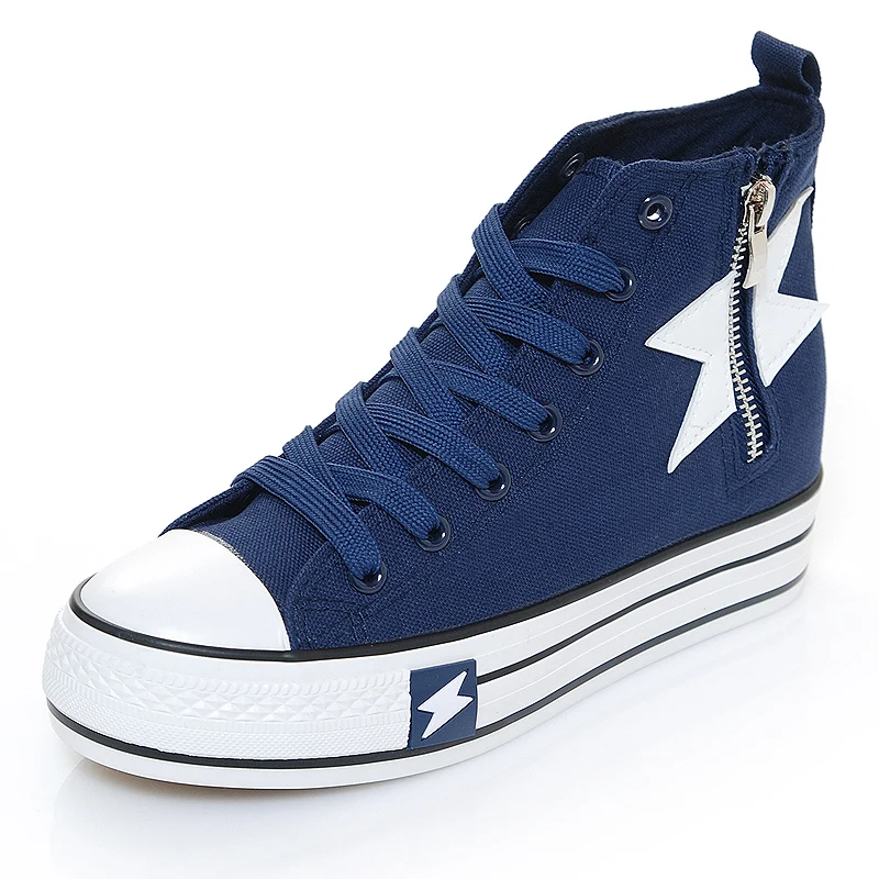 2017 Women Casual Shoes Canvas Fashionable Vulcanization Low Priced Zip