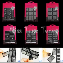 Nail Art Oco Transferência Estêncil Adesivos Carimbar Imagem Fácil Carimbo Zig Zag Zebra Leopardo Corações Estrelas Borboleta Rosa Do Floco De Neve(China)