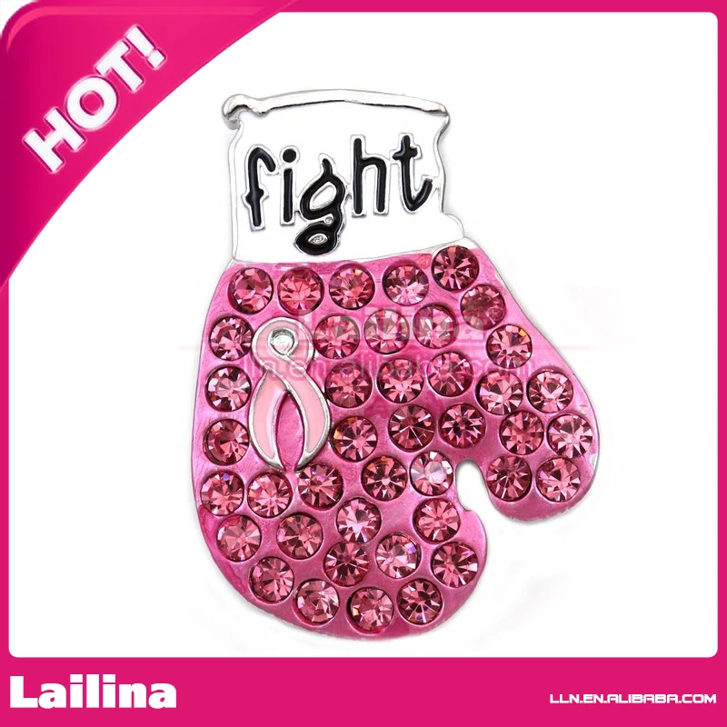 

Pink Ribbon Breast Cancer Awareness Brooch Pin Pink Enamel Jewelry in Zinc Alloy