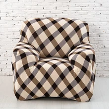 Grid Cloth Art Sofa Cover Spandex Sectional Stretch Printed Slipcover Polyester Plaid Sofa Covers for Home/office/hotel
