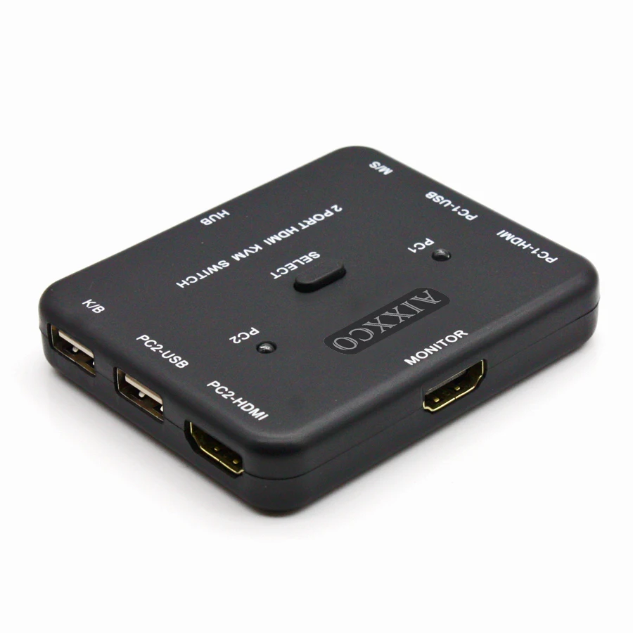  AIXXCO HDMI KVM Switch 1.4v Switcher 2 Port PCs Sharing 2 Devices for Keyboard Mouse Printer Monito