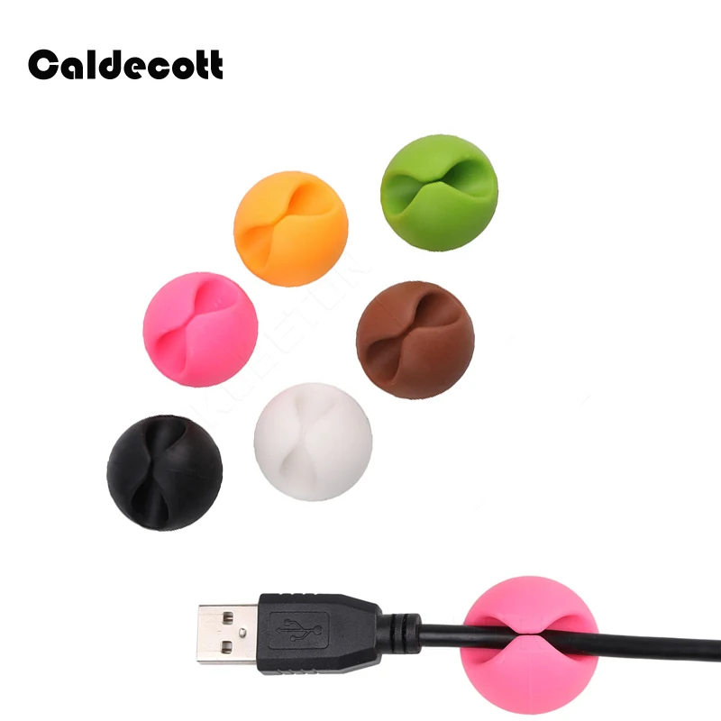 Silicone Cable Clip Desk Tidy Organiser Wire Cord Lead USB Charger Holder Fixer 