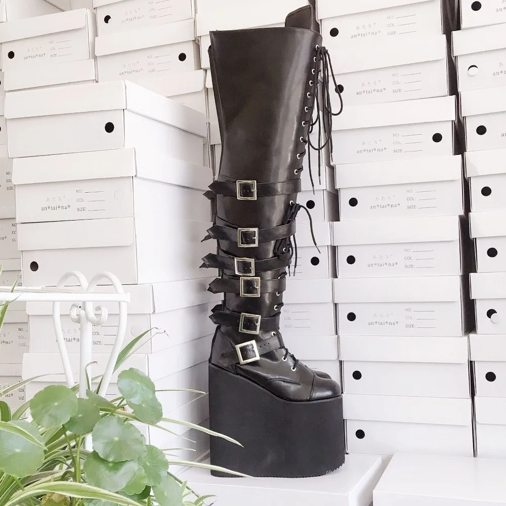 20cm-High-Platform-Japanese-Style-Black-Over-the-Knee-Lolita-Thigh-Boots-Lace-Up-Princess-Uniform-Winter-Boots- 11