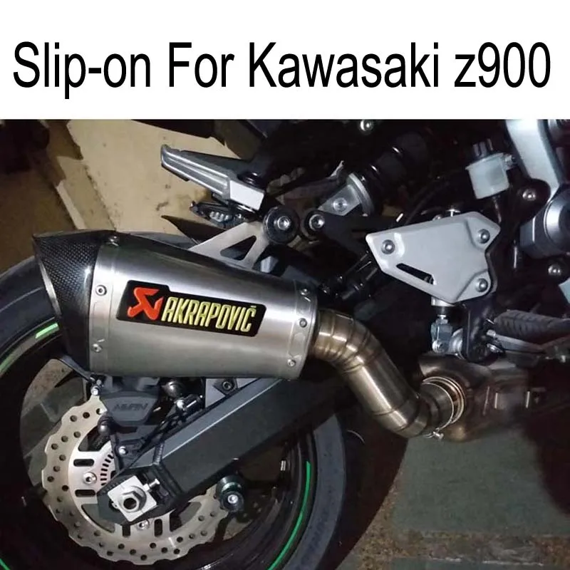 

Slip-on Exhaust For Kawasaki Z900 Ninja Z900 Motorcycle Exhaust Muffler Link Pipe Oneness Akrapovic Steel Carbon Fiber Tube