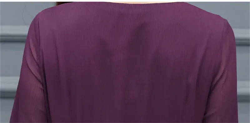 Летнее элегантное женское платье в стиле ретро, фиолетовое шифоновое платье с круглым вырезом и рукавом три четверти, женское пляжное длинное платье Vestidos