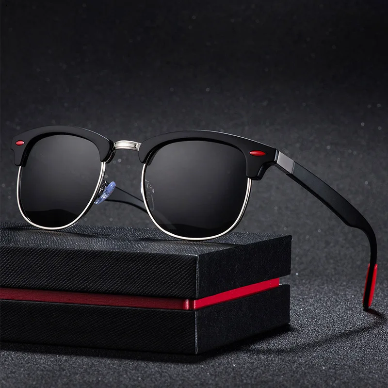 

Xinfeite Sunglasses 2019 New Classic Retro Semi-Rimless Polarized UV400 Lens Outdoor Driving Sun Glasses For Men Women X555