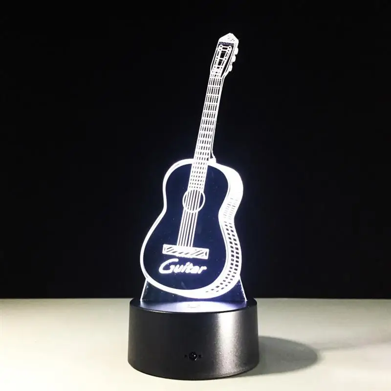 

Creative 3D Visual Ukulele Guitar Model Illusion Lamp LED 7 Color Changing Novelty Bedroom Night Light Music Home Decor