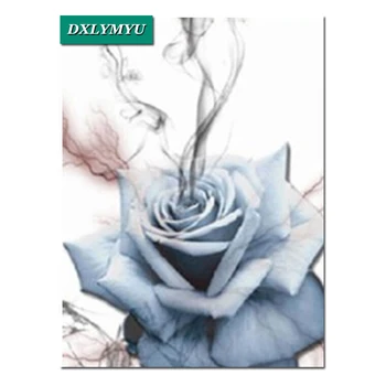 

5D Diy Diamond Painting plant Cross Stitch Crystal square Diamond Sets Unfinished Full Diamond Embroidery Smoke flower pattern