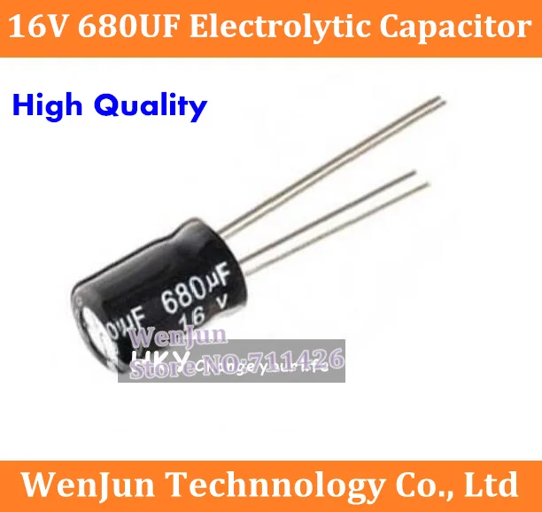 

500PCS 100% NEW 680UF 16V Aluminum Electrolytic Capacitor 8*12mm DIP Capacitance
