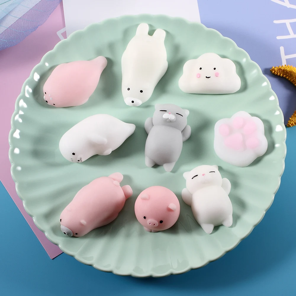 Kawaii Soft Silicone Squishy Toys DIY Accessories Silicone Squishy Animals Hand Rising Animal ...