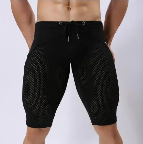 smart casual shorts mens BRAVE PERSON Summer Style Breathable Mesh Men Tight casual Shorts Bodybuilding Solid Tights Mesh Shorts sexy Transparent Shorts casual shorts for men Casual Shorts