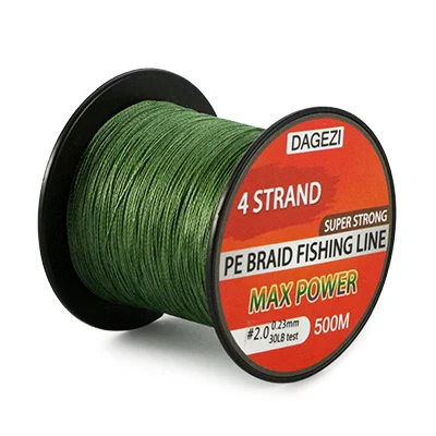 DAGEZI 500 м 10-90LB 4 нити braidedfishing лески Супер сильная Multifilament PE плетеная леска - Цвет: Армейский зеленый