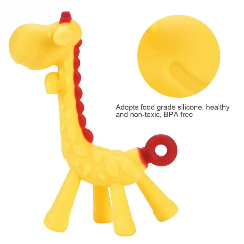 Детский прорезыватель, силиконовый, без бисфенола, детская игрушка для прорезывания зубов, в форме жирафа, Прорезыватель для зубов, для зубов, ожерелье для ребенка, уход за полостью рта