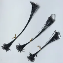 72 шт./лот, черный цвет, рыболовная леска, поводок, палантин с поворотным разъемом, аксессуар для приманки