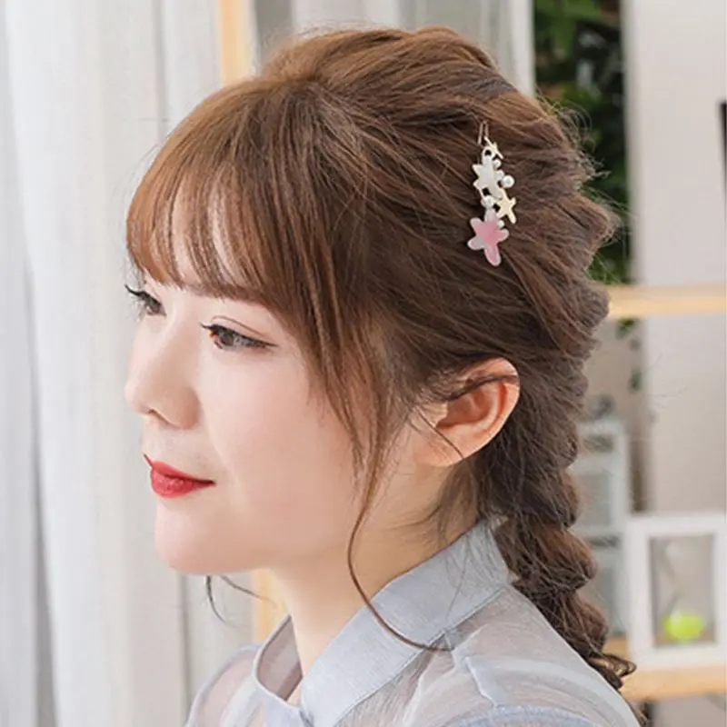 

Minimalist Faux Pearl Frog Bobby Pins Women Girls Sweet Contrast Color Acetate Starfish Hair Clip Posterior Decorative Barrettes