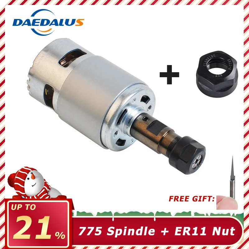 

CNCSpindle 775 Motor DC Motor Electric Machinery 12V Air Cooled Spindle ER11 With ER11 Collet Nut Extension Rod For CNC Engraver