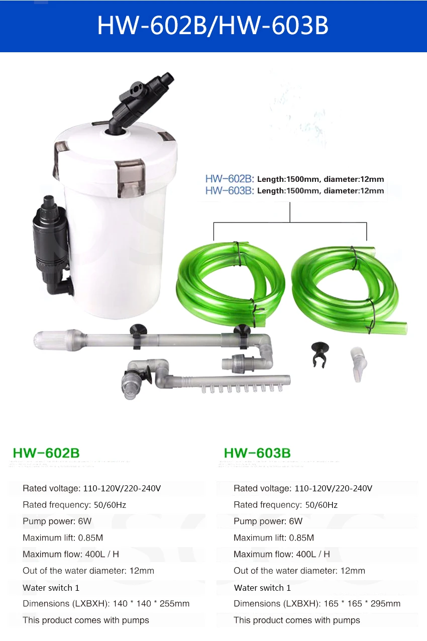 Sunsun فلتر حوض سمك فائقة الهدوء فلتر خارجي دلو 110 V-220 V/6 W/HW-602/HW-603 /HW-602B/HW-603B Sunsun فلتر حوض سمك فائقة الهدوء فلتر خارجي دلو 110 V-220 V/6 W/HW-602/HW-603 /HW-602B/HW-603B