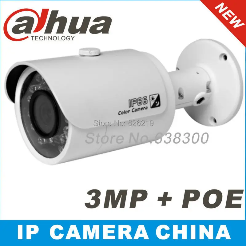 4/lot Free shipping Original Dahua IPC-HFW4300S P1080P gun waterproof network camera 3MP IR ip cctv support POE | Безопасность и