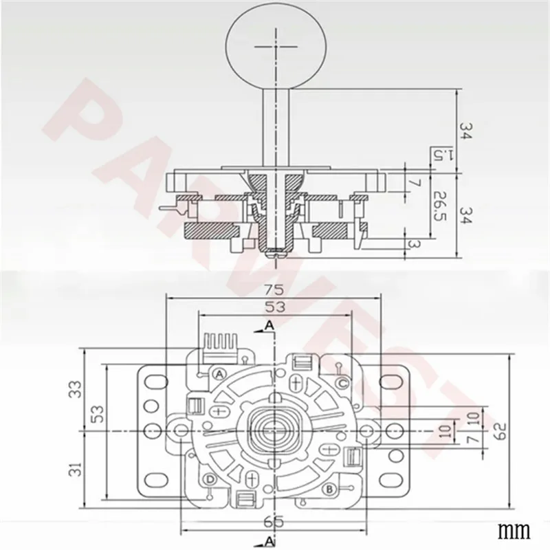 Япония оригинальная Sanwa JLF-TP-8YT джойстик+ 6 шт. OBSF-30 sunway кнопка для аркадной игры детали «сделай сам» комплекты