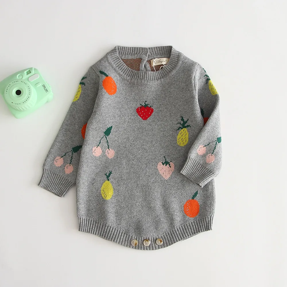 Skup Wspinaczka kombinezon garnitur dla niemowląt czapka z dzianiny koszula pajacyki dziewczyny dziecko czystej bawełny noworodka podwójne żakardowe powiązania