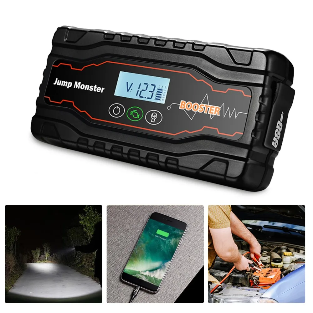 

JUMP MONSTER Portable Car Jump Starter 12V 3.5Ah Power Bank Battery Booster