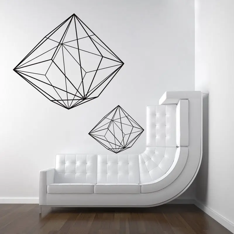 Geometry Abstract Pattern Vinyl Wall Sticker Decal Mural for Living Room Bedroom Art Decor