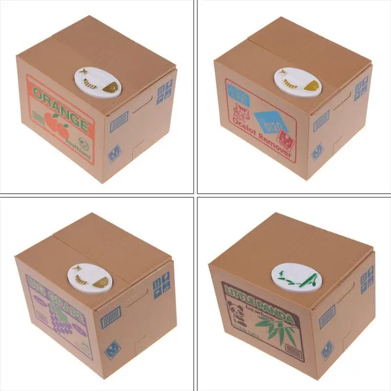 Копилки монета копилка автоматизированная сберегательная коробка игрушка детский подарок Электрический жадный кот панда красть копилка