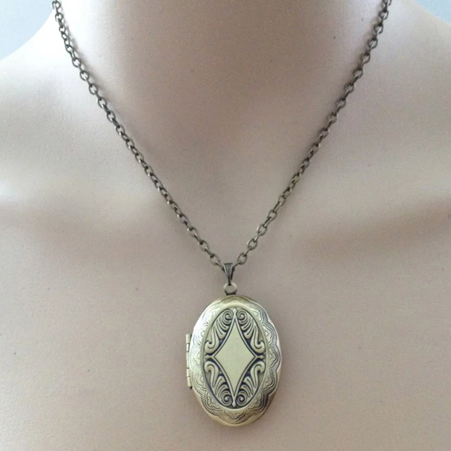 Овальный полый филигранный кулон ожерелье фото/фоторамка античное ожерелье с подвеской brone цепочка ожерелье с медальоном массивные ожерелья