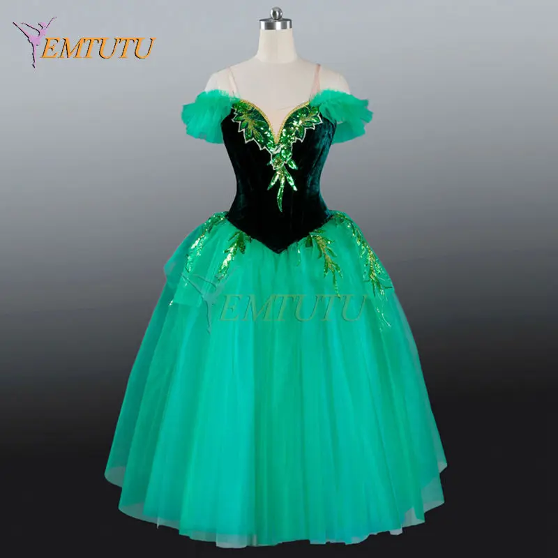 green professional ballet long tutu,ballerina fairy adult ...