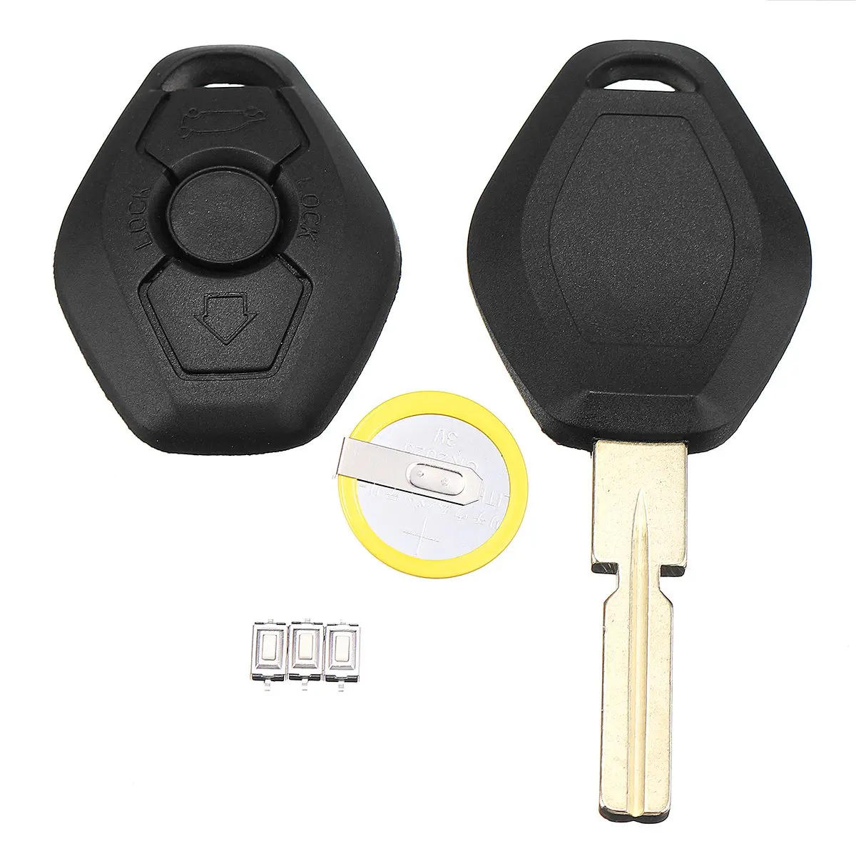 Car 3 Buttons Remote Key Replacement Kit Battery For BMW E46 E39 E38 3 5 7 Z3 M3 M5-in Key Case ...