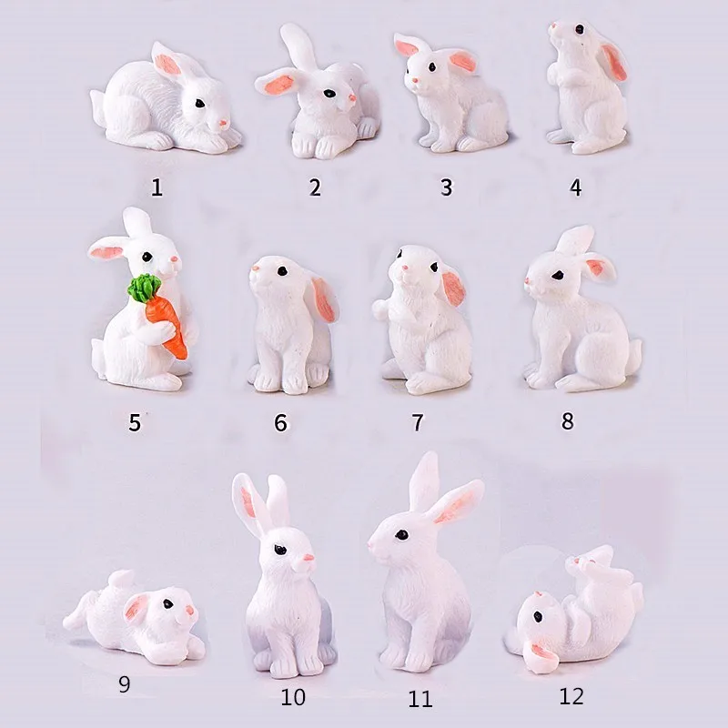 Ornament Crafts,Miniature Figurines,Resin Ornaments for Rabbit Easter 1 Pcs