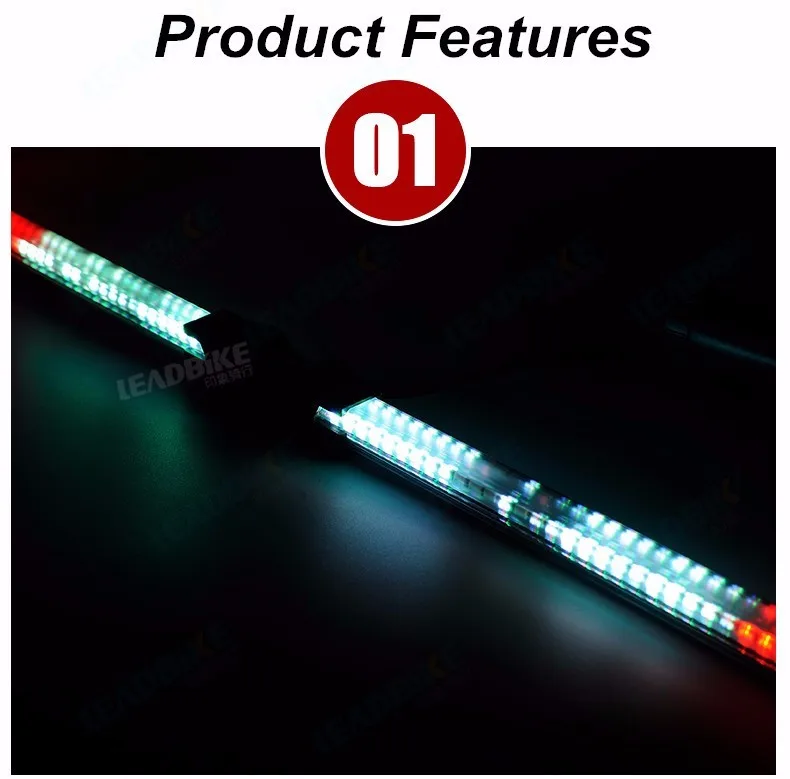 Top Leadbike New 64 LED RGB Bicycle Wheel Spoke Light Waterproof Programmable DIY Light Bike Smart Lamp Double-sided Display Pattern 11