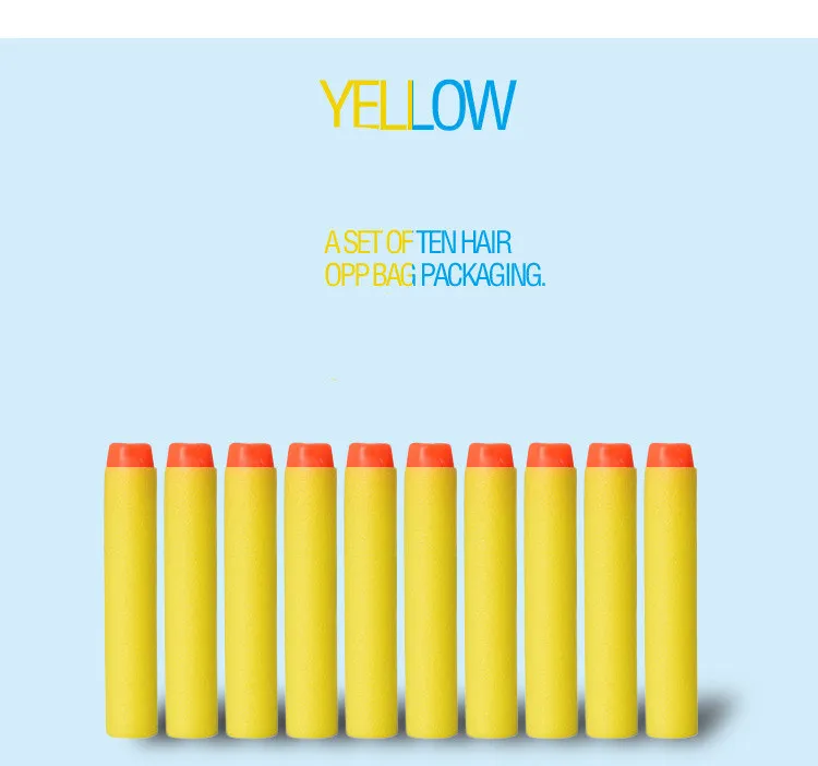 100 pcs Fluorescence Dart Refills Universal Standard Round Head Hollow Foam Bullets for Nerf Toy Gun