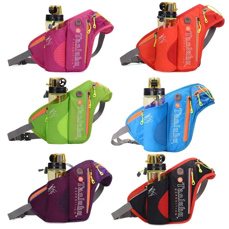 

Fashion Nylon Running Jogging Cycling Travel Belt Bag Waist Fanny Pack With Bottle Holder Unisex