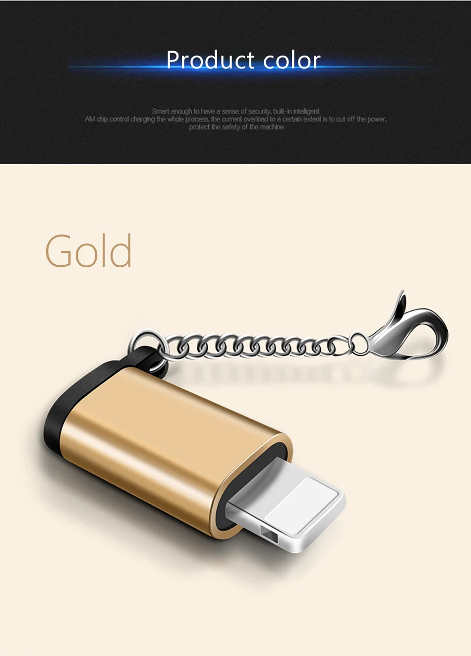 !ACCEZZ Mini Micro USB To Lighting 8 Pin For Apple Adapter With Key Chain For iphone X XS XR 6 7 Plus Sync Charger OTG Converter (7)