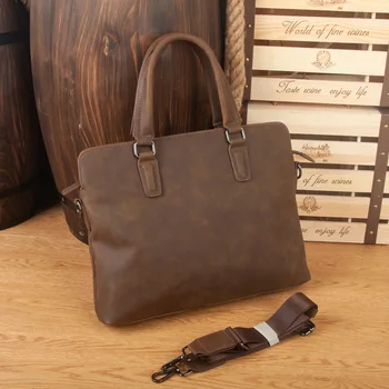 

Business Leather Men Briefcases Famous Brand Men's Crossbody Bags 2018 Male Messenger portfolio Bags Office Work Bags Handbags